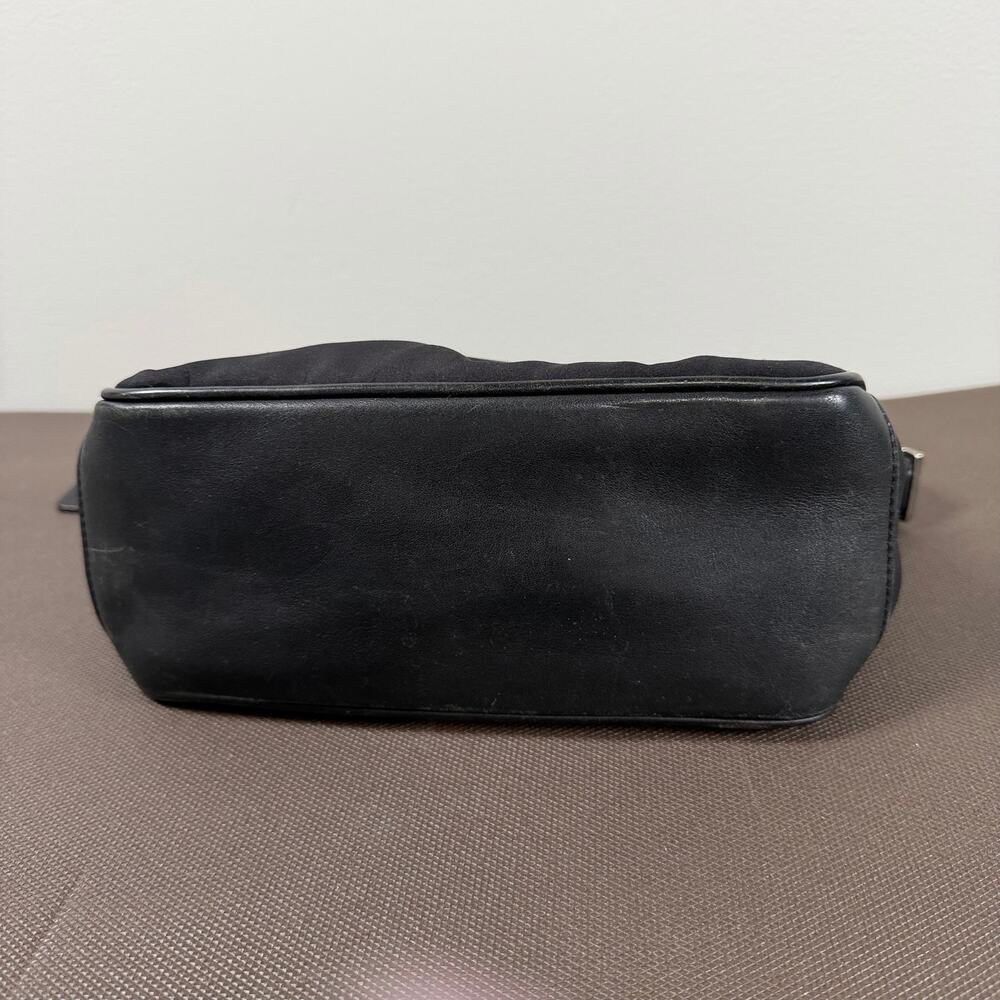 Coach Vintage Neoprene Leather Trim Small Solid Black Purse Pouchette 90s Rare - Picture 8 of 15
